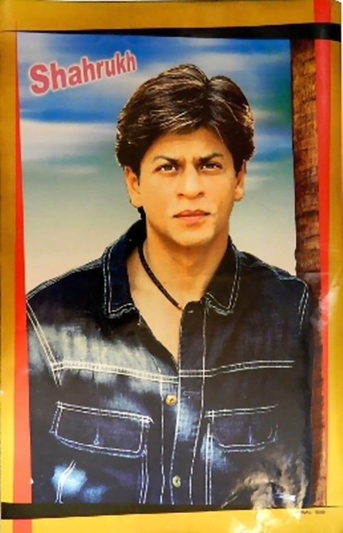 Bild von Póster Shahrukh Khan estrella de Bollywood con camisa vaquera
