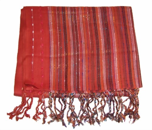 Bild von Lurex Schal rostbraun gestreift 180x50 cm