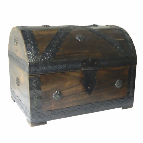 Bild von Piratenkiste Schatztruhe 28x21x21cm braun Antiklook