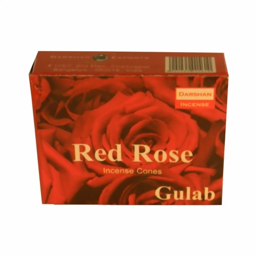 Bild von 10 Red Rose Räucherkegel rote Rose