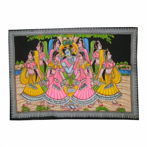 Bild von Arazzo "Krishna con 8 Gopis"
