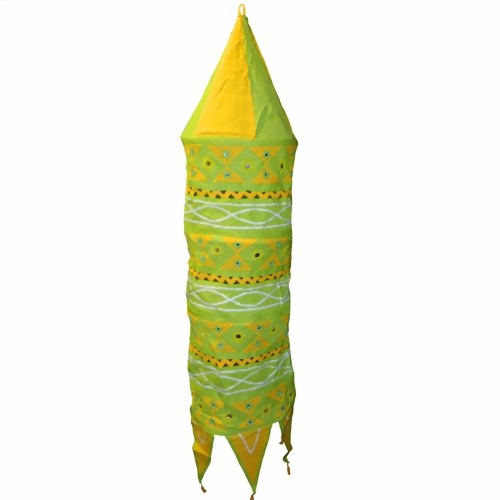 Bild von Pantalla lámpara torre 135cm verde amarillo
