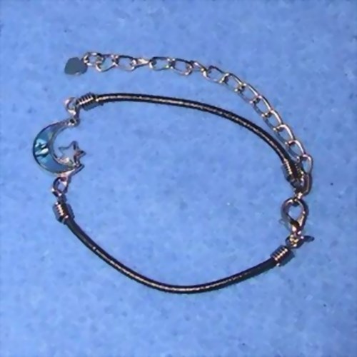 Bild von Lederarmband Mond Stern
