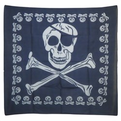 Bild von Tuch Totenköpfe blau Piratenflagge