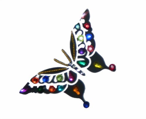 Bild von Klebetattoo Schmetterling  mit Steinen Modell A 