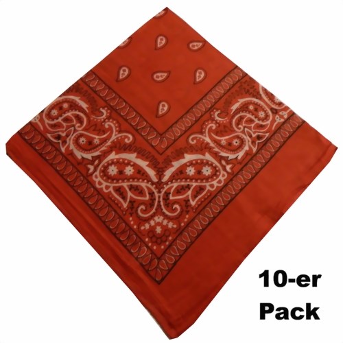 Bild von Bandana 10er Pack orange Paisley-Muster 