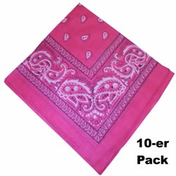 Bild von Bandana pink 10er Pack schwarz-weißes Paisley-Muster