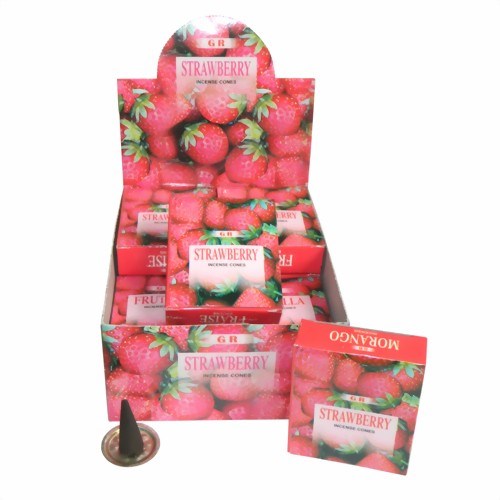 Bild von 120 Strawberry Räucherkegel Vorratspackung