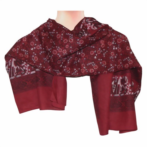 Bild von Tuch Elefanten rot mit Blumen
