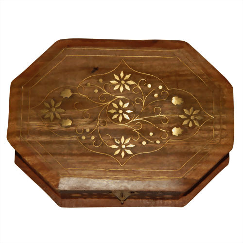 Bild von Holzbox Blume mittel achteckig