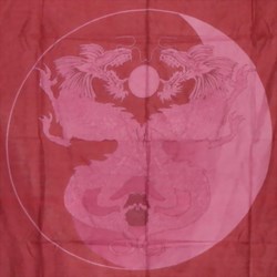 Bild von Tuch Drache bordeaux Drachen im Yin Yang