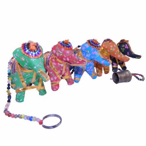 Elefantenstrang Bunt 5 Elefanten Perlen Glockchen Indischer Basar Online Shop Fur Waren Direkt Aus Indien