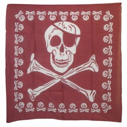 Bild von Tuch Totenköpfe rot Piratenflagge