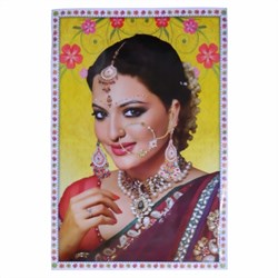 Bild von Póster Sonakshi Sinha sari rojo estrella de Bollywood
