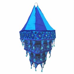 Bild von Paralume indiano 70 cm lanterna blu turchese
