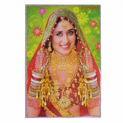 Bild von Póster Kareena Kapoor sari rojo dorado estrella de Bollywood
