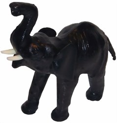 Bild von Elefante de cuero negro auténtico 19 cm de alto
