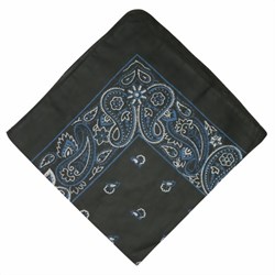 Bild von Set 10 bandana in cotone nero Paisley bianco blu

