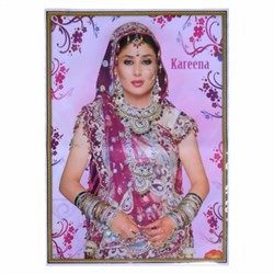 Bild von Poster Kareena Kapoor violett bunter Sari Bollywood Star
