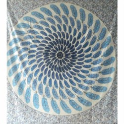 Bild von Tagesdecke Feder Mandala blau türkis