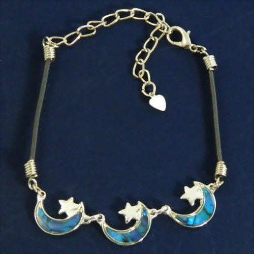 Bild von Lederarmband Halbmond Trio
