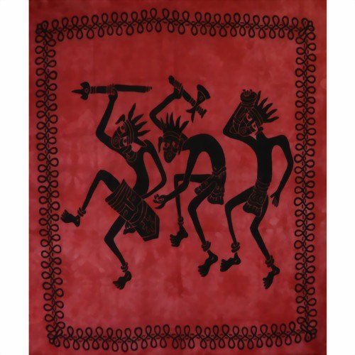 Bild von Colcha danza tribal africana rojo burdeos