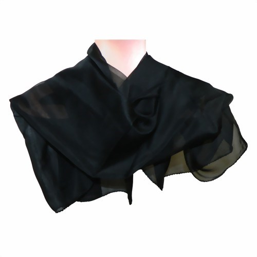 Bild von Fazzoletto chiffon tinta unita nero
