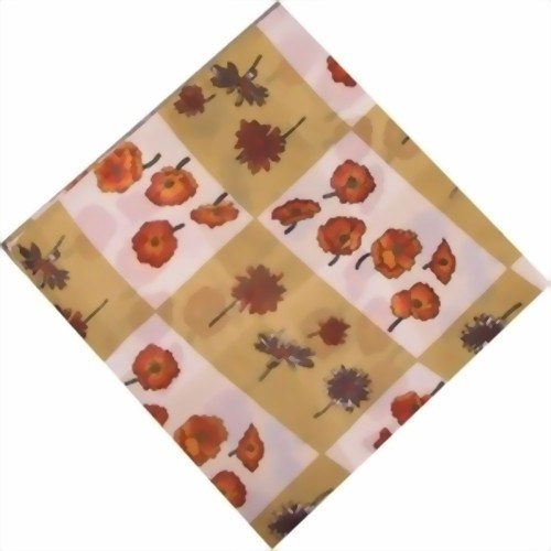 Bild von Foulard floreale giallo rosso beige
