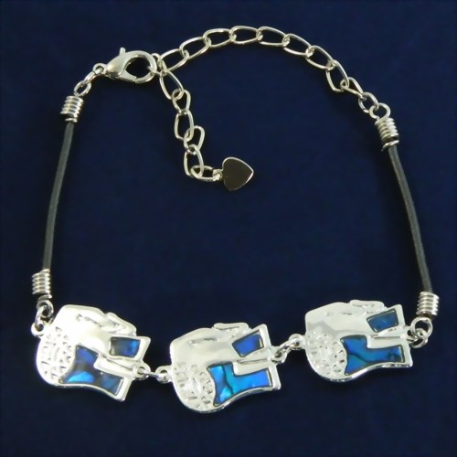 Bild von Lederarmband Elefanten Trio
