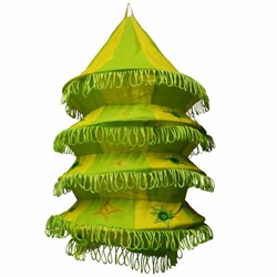 Bild von Paralume indiano 50 cm fisarmonica verde giallo
