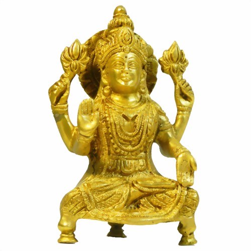 Bild von Statuetta Lakshmi in ottone 15 cm
