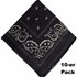 Bild von Bandana schwarz 10er Pack weißes Paisley-Muster , Bild 1