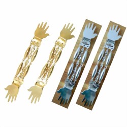 Bild von Sujeciones para mangas forma de mano set A plateado dorado
