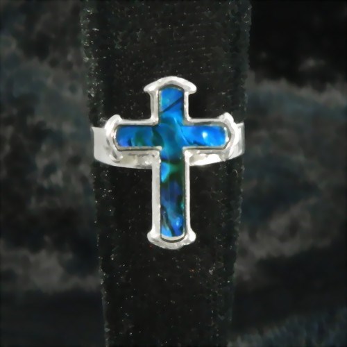 Bild von Anello Opale marina Croce cristiana
