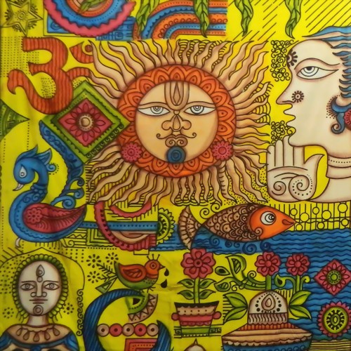 Bild von Copriletto matrimoniale "Viso del Sole"