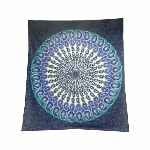 Bild von Copriletto matrimoniale "Mandala Paisley" blu turchese
