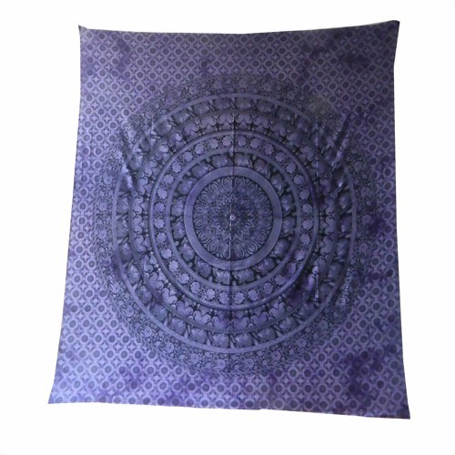 Bild von Colcha elefantes paisley violeta negro Tie Dye desteñido