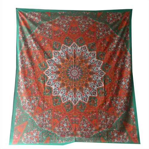 Bild von Colcha elefantes realeza paisley verde rojo