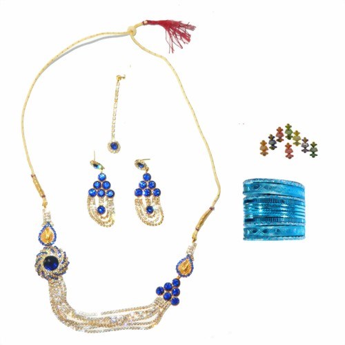 Bild von Bollywood Schmuck Set Yami blau