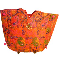 Bild von Indische Tasche orange Einkaufstasche