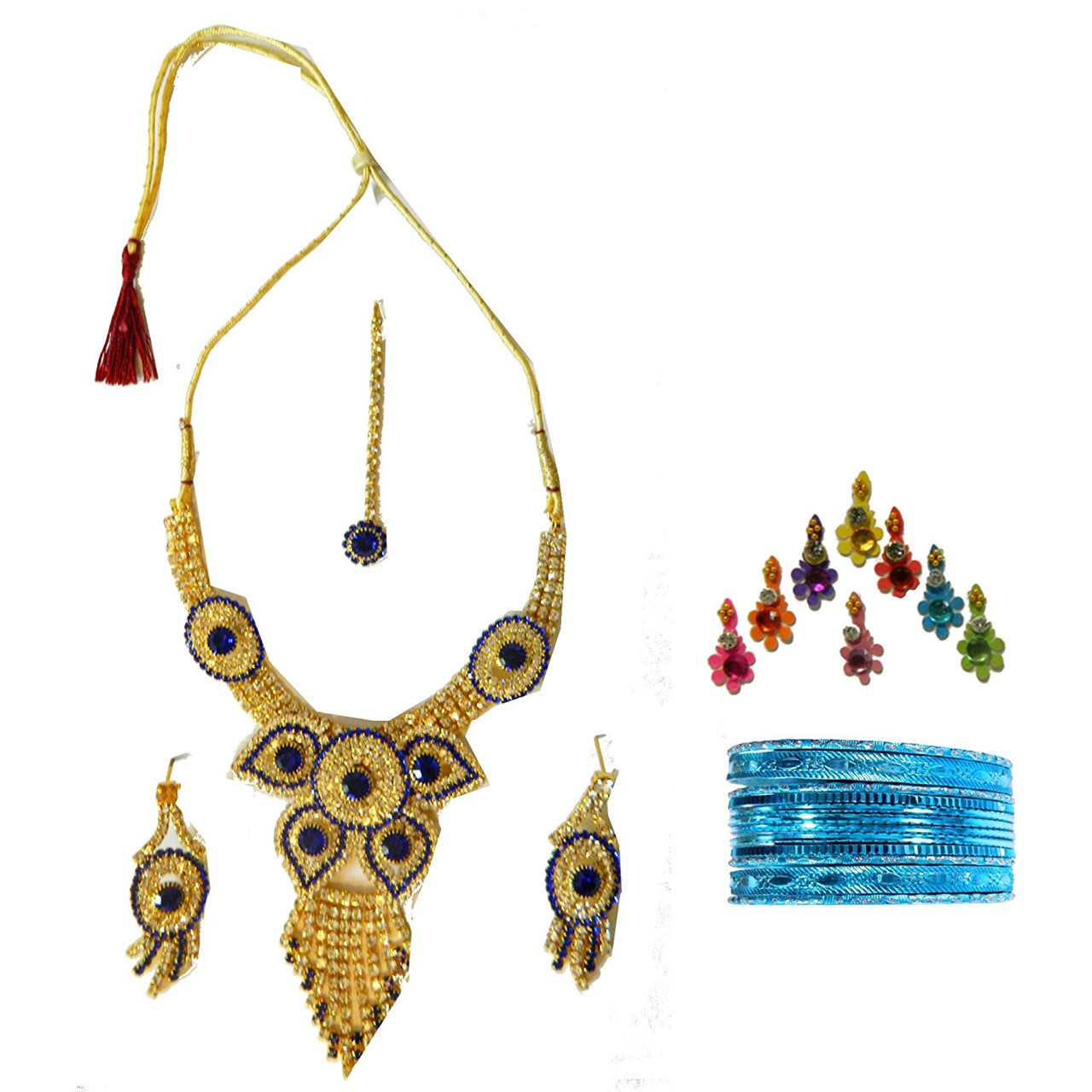 Bild von Bollywood Schmuck-Set Malaika blau