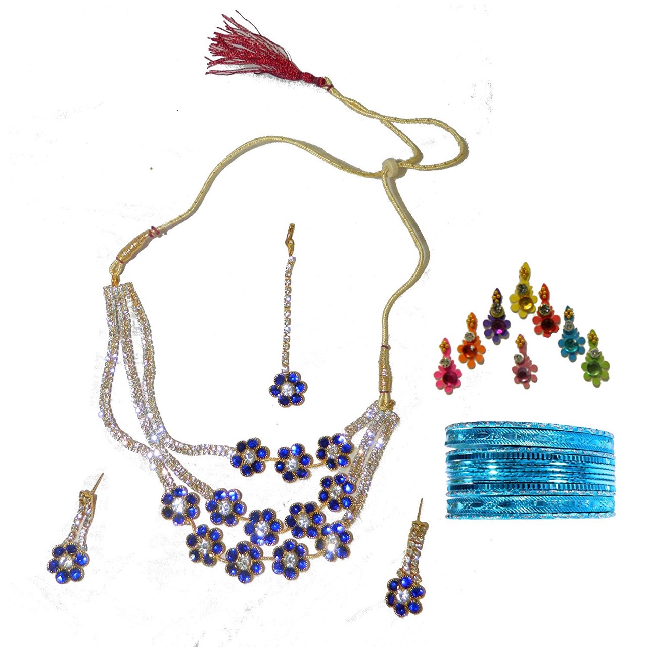 Bild von Bollywood Schmuck-Set Sonam blau