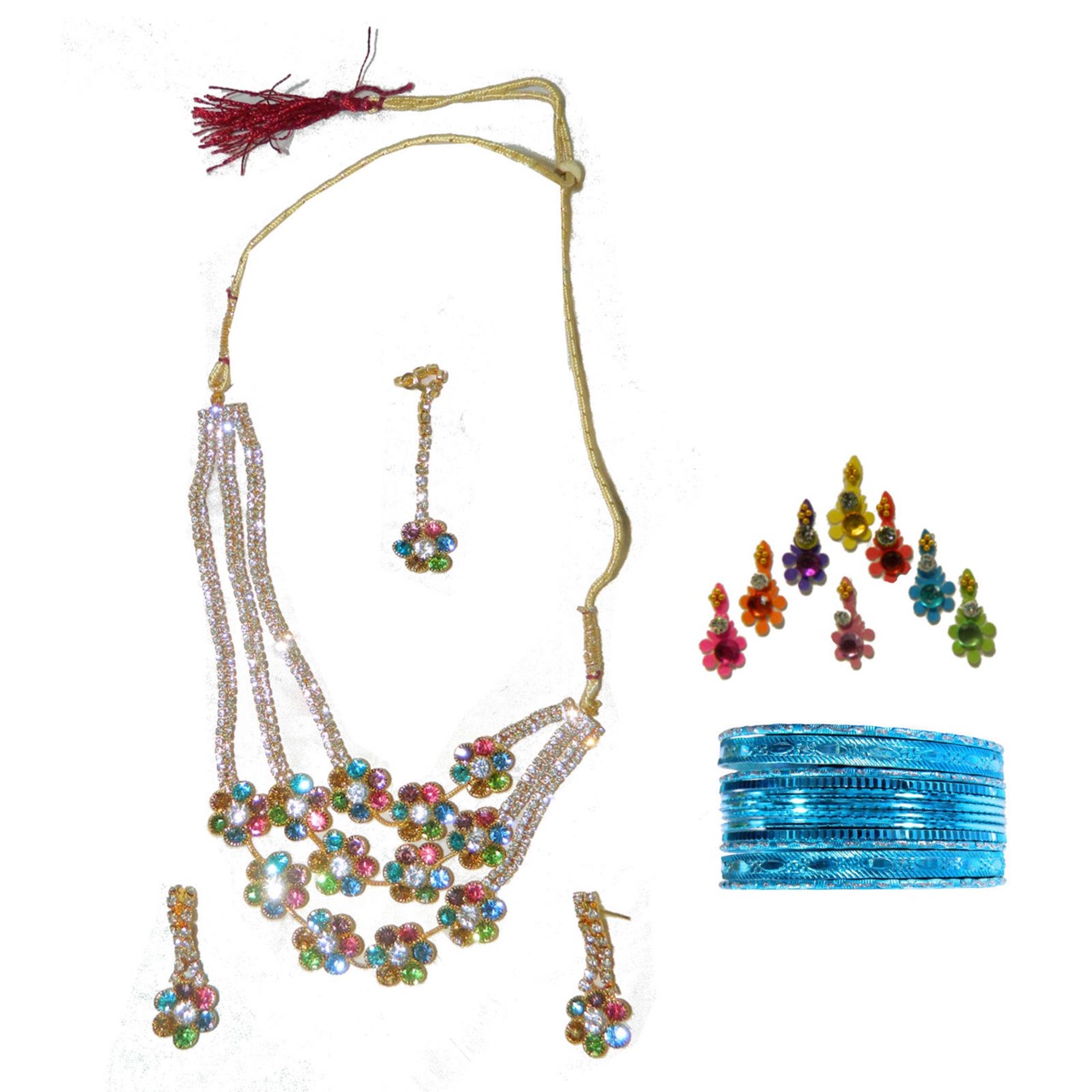 Bild von Bollywood Schmuck-Set Sonam bunt